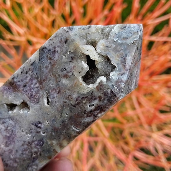 Sugar Druzy Filled Purple Sphalerite Tower - Picture 7 of 17